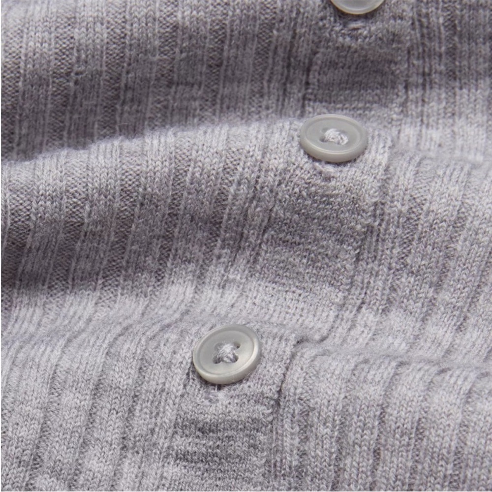 BABATON Avalon Dress Ribbed Button-Front Long Sleeve in Light Gray size small - Picture 7 of 11